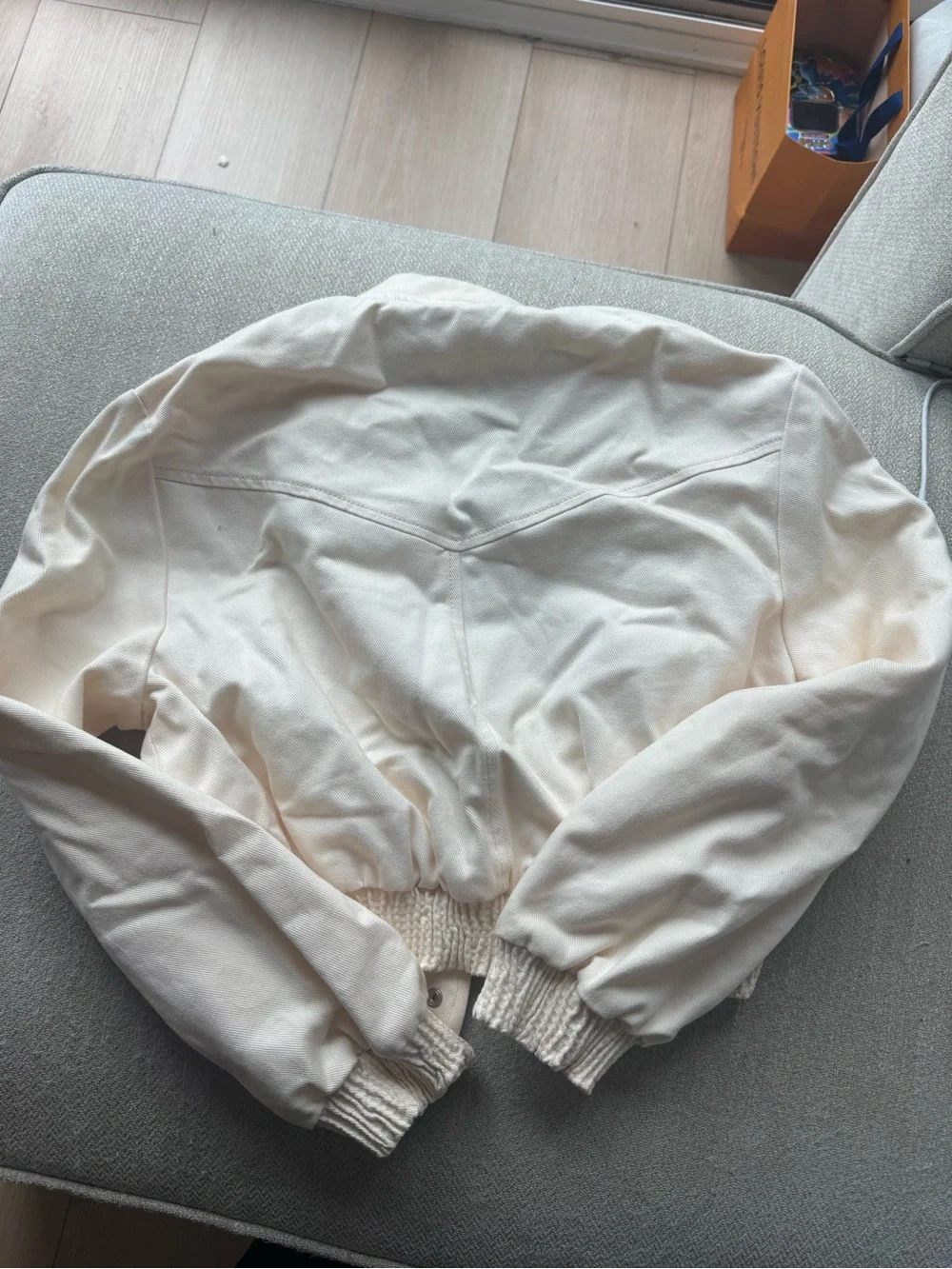 Zara cream button bombed jacket
